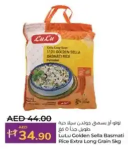 Lulu Hypermarket Golden Sella Basmati Rice Extra Long Grain 5kg offer