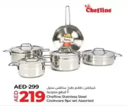 Lulu Hypermarket Chefline Stainless Steel Cookware 9pc set Assorted offer