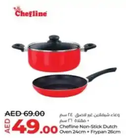 Lulu Hypermarket Chefline Non-Stick Dutch Oven 24cm + Frypan 26cm offer