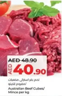 Lulu Hypermarket Australian Beef Cubes/ Mince per kg offer