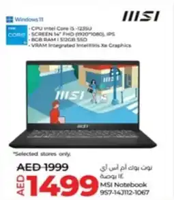 Lulu Hypermarket MSI Notebook 957-143112-1067 offer