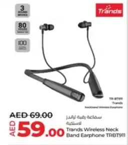 Lulu Hypermarket Trands Wireless Neck Band Earphone TRBT911 offer