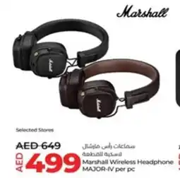 Lulu Hypermarket Marshall Wireless Headphone MAJOR-IV per pc offer