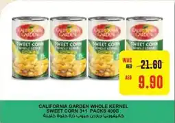 Al Ain Co-op CALIFORNIA GARDEN WHOLE KERNEL SWEET CORN 3+1 PACKS 400G offer