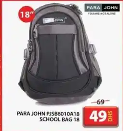 Grand Hyper Market PARA JOHN PJSB6010A18 SCHOOL BAG 18 offer