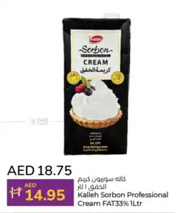 Lulu Hypermarket Kalleh Sorbon Professional Cream FAT33% 1Ltr offer
