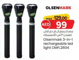 KM Trading Olsenmark 3-in-1 rechargeable led light OMFL2604 offer
