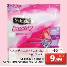 Grand Hyper Market SCHICK EXTRA II SENSITIVE/WOMEN 5+2 DISP offer