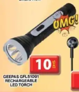 Grand Hyper Market GEEPAS GFL51091 RECHARGEABLE LED TORCH offer