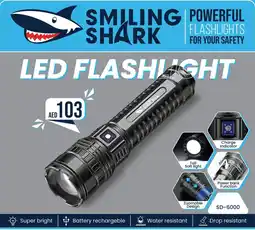 KM Trading Smiling shark led flashlight offer