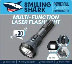 KM Trading Smiling shark multi-function laser flashlight offer