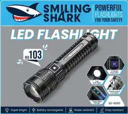 KM Trading Smiling shark led flashlight offer