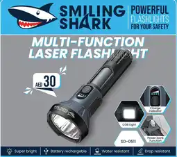 KM Trading Smiling shark multi-function laser flashlight offer