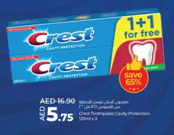 Lulu Hypermarket Crest toothpaste cavity protection offer