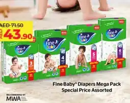 Lulu Hypermarket Fine baby diapers mega pack special price assorted offer