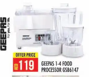 Baniyas Spike Hypermarket GEEPAS Food Processor offer