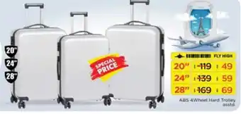 Nesto Abs 4wheel hard trolley offer