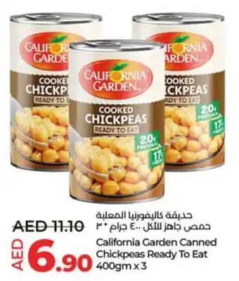 Lulu Hypermarket California Garden Canned Chickpeas Ready To Eat offer