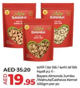Lulu Hypermarket Bayara Almonds Jumbo /Walnuts/Cashews Kernel offer