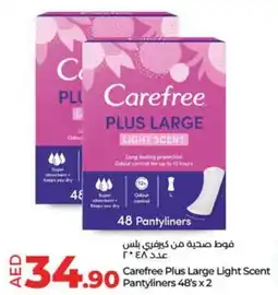 Lulu Hypermarket Carefree Plus Large Light Scent Pantyliners offer
