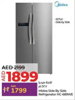 Lulu Hypermarket Midea Side By Side Refrigerator HC-689WE offer