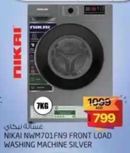Safari Hypermarket Nikai NWM701FN9 front load washing machine silver offer