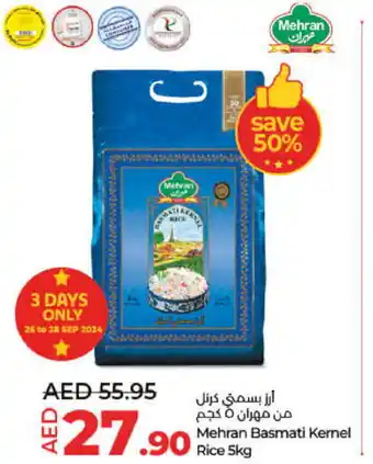 Lulu Hypermarket MEHRAN Basmati / Biryani Rice offer