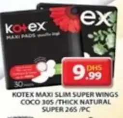 Kotex maxi slim super wings coco 30s thick natural super 265s