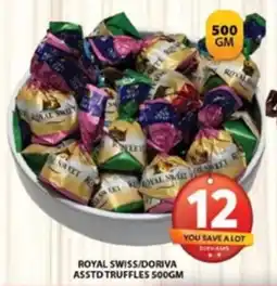 Grand Hyper Market Royal swiss/ Doriva asstd truffles offer