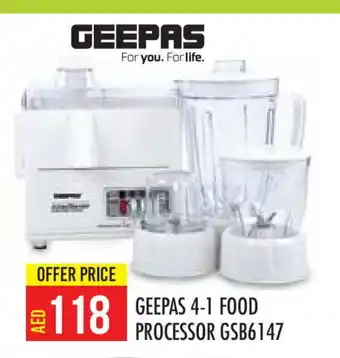 Baniyas Spike Hypermarket GEEPAS Food Processor offer