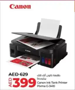 Lulu Hypermarket Canon Ink Tank Printer Pixma G-3410 offer