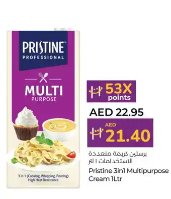 Lulu Hypermarket PRISTINE Whipping / Cooking Cream offer