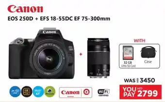 Emax Canon EOS 250D + EFS 18-55DC EF 75-300mm offer