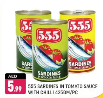 Shaklan 555 sardines in tomato sauce with chilli offer