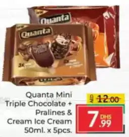 Al Madina Quanta Mini Triple Chocolate + Pralines & Cream Ice Cream offer