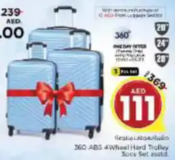 Nesto 360 ABS 4Wheel Hard Trolley Set asstd offer