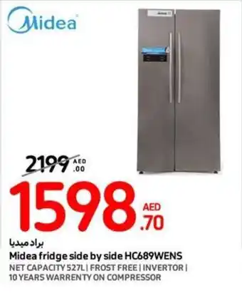 Carrefour Midea fridge side by side HC689WENS offer