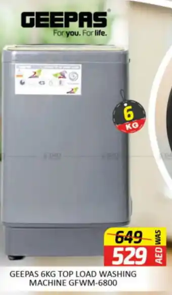 Al Madina Hypermarket Geepas top load washing machine GFWM-6800 offer