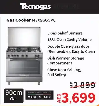 Sharaf DG Tecnogas Gas Cooker N3X96G5VC offer