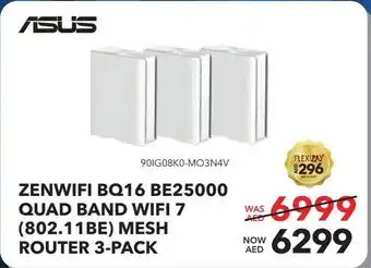 Sharaf DG Zenwifi BQ16 BE25000 Quad Band Wifi 7 (802.11BE) Mesh Router 3 pack offer