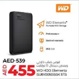 Lulu Hypermarket WD HDD Elements BU6Y0050BBK STB offer