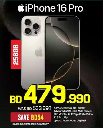 Sharaf DG Apple iPhone 16 Proup to 27 hours video playback offer