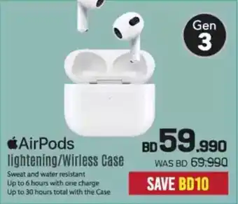 Sharaf DG Apple AirPods Lightening / Wirless Case Gen Up to 30 hours total with the Case offer