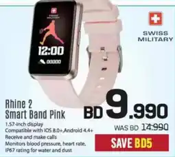 Sharaf DG Swiss Military Rhine 2 Smart Band Pink offer