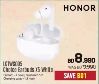 Sharaf DG Honor Choice Earbuds X5 White LCTWS005 offer