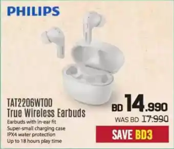 Sharaf DG Philips True Wireless Earbuds TAT2206WT00 offer