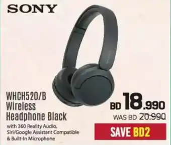 Sharaf DG Sony WHCH520/B Wireless Headphone Black offer