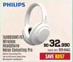 Sharaf DG Philips TAH8856WT/97 Wireless Headphone Noise Canceling Pro offer