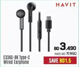 Sharaf DG Havit E336C-BK Type-C Wired Earphone offer