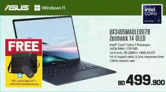 Sharaf DG Asus Windows 11 UX3405MAOLEDU7B Zenbook 14 OLED offer